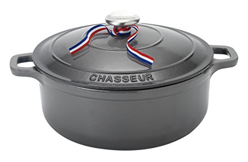 CHASSEUR 5.5 quart Enameled Cast Iron Round Dutch Oven, 13.5
