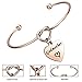 FEELMEM Godmother Bangle Bracelet,Goddaughter Bangle Bracelet,Baptism Gift for Godmothers/Goddaughters(godmother charm-Rose gold)