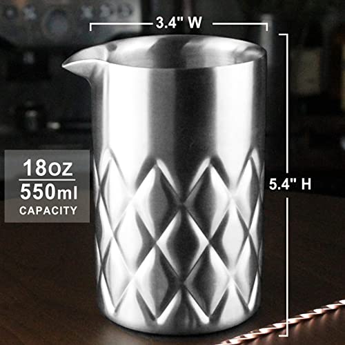 Stainless Steel Cocktail Mixing Glass,Double Walled Steel Mixing