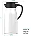 Vremi 51 oz Coffee Carafe - 1.5 liter Tea Thermos Large Travel Bottle Stainless Steel Vacuum Insulated with Leak Proof Lid - Thermal Carafe Hot Drink Carrier Container with Heat Cold Retention - White