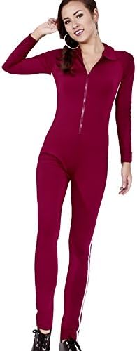 Bodycon4U Women's Sport Lycra Spandex Long Sleeve Zentai Unitard Bodysuit Jumpsuit Romper