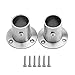 Stainless Steel Closet Rod Holder,ULIFESTAR Shower Curtain Rod Tension Rod Sockets Rod Flange Shelf Brackets,Heavy Duty Metal Shower Wardrobe Pole Holder Support,Brushed Finish 2 PCS (25mm/1'')