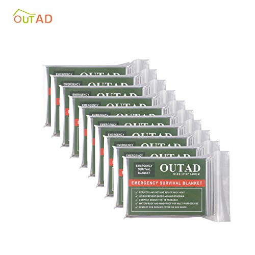 OUTAD 10Pack Outdoor Waterproof Windproof Reusable Emergency Survival Thermal Blanket First Aid Sun Shade Ground Cover - Thumbnail 6