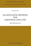 Quantitative Methods for Portfolio Analysis : MTV Model Approach, Kariya, Takeaki, 0792322541