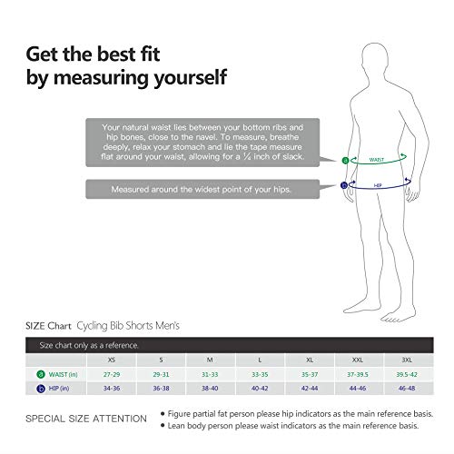 image for MY KILOMETRE Mens Cycling Bib Shorts with Big Side Pockets Padded Bib 