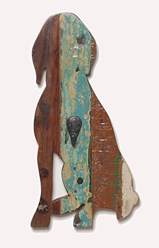 Reclaimed Wood Leash Holder Wall Rack "Labrador"