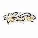 Dark Blue Rhinestones Inlaid Swirl Floral Barrette French Hair Clip by Rosallini