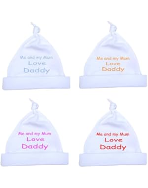 1 'ONE' Me and my Mum Love Daddy Knotted Hat in a choice of 4 Colours. Premature Baby Clothes 3.5lb-7.5lb
