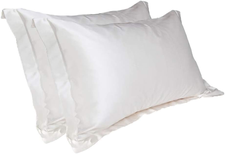 New_Soul 1 Pair Silk Satin Pillowcase Cover for Hair White Skin and Facial Care Underside 54 cm x 84 cm, Silver, 54 x 84 cm