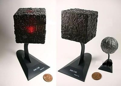 A set of Borg Cube and Borg Sphere - Special Premium item (with BONUS) - Furuta Star Trek Federation Ships & Alien Ships Collection 3 Miniature Display Model