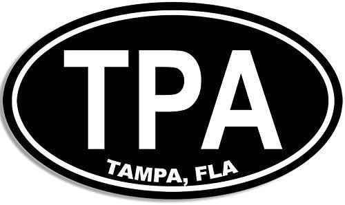 Black Oval TPA Tampa FLA Sticker Decal (City of Decal Bay fl Florida) Size: 3 x 5 inch