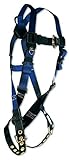 FallTech 7016 Contractor Full Body Harness with 1 D-Ring and Tongue Buckle Leg Straps, Universal Fit