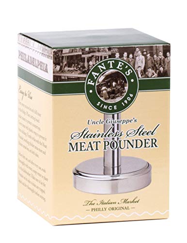 Fantes Meat Pounder, Stainless Steel, 5-Inches Tall with 3.25-Inch Pounding Surface, The Italian Market Original since 1906