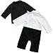 YEEMISS Baby Boy Jumpsuit, 2Pcs Long Sleeve Toddler Tuxedo Gentleman Clothes Outfit with Bowtie & Coat,Black,6-12 Months