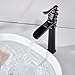 HOROW Oil Rubbed Bronze Bathroom Vessel Sink Faucet Waterfall Singe Handle One Hole Basin Mixer Tap Tall Body