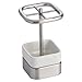 InterDesign Gia Toothbrush Holder Stand for Bathroom Vanity Countertops - White/Brushed