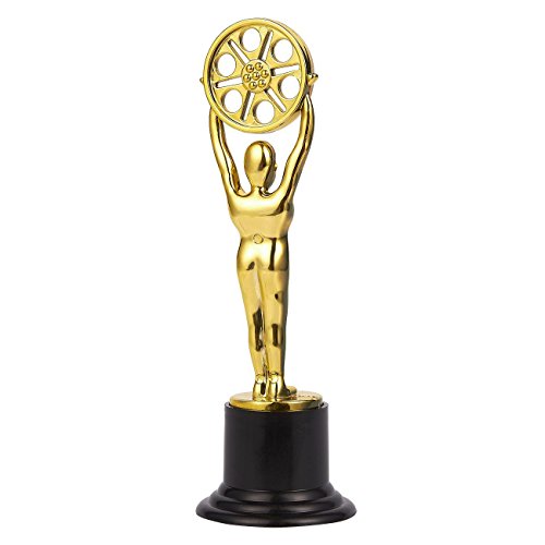 image for Juvale Pack of 12 Mini Award Trophies - Plastic Movie Film Buff Trophy