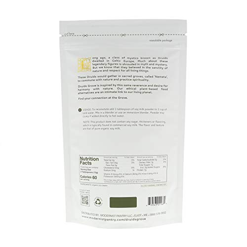 Druids Grove ORGANIC Soy Milk Powder â˜® Vegan âŠ˜ Non-GMO â¤ Gluten-Free âœ¡ OU Kosher Certified - 8 oz.
