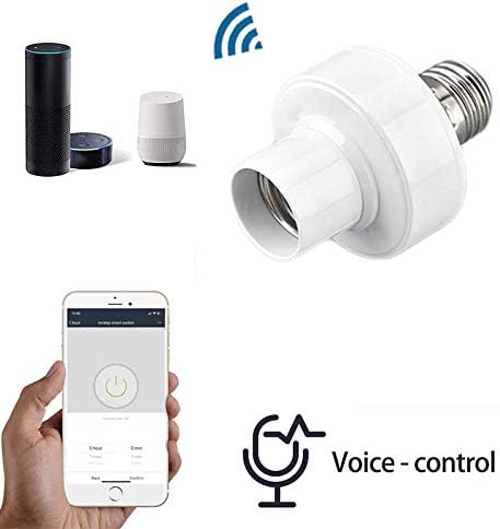 SOLE HOME Adaptador inteligente para bombilla WiFi E26E27 adaptador de bombilla LED compatible con Alexa Google Home APPcontrol de voz funcin de temporizador no requiere concentrador