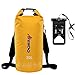Dry Bag Pro-Waterproof Phone Dry Sack long adjustable Shoulder Strap,Perfect For Kayaking,Boating,Canoeing,Fishing,Rafting,Swimming,Camping,Snowboarding (Yellow, 10L)