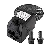 400 GPH Submersible Water Pumps for Aquarium, Tabletop Fountains, Pond, Water Gardens and Hydroponic Systems with Two Nozzles, CE-ROHS Approved, 5.9 ft Power Cord