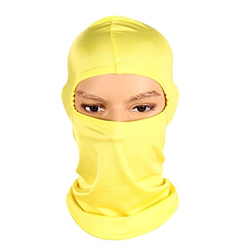 Mchoice Outdoor Ski Motorcycle Cycling Balaclava Full Face Mask Neck Ultra Thin (Yellow)