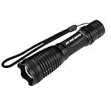 On The Way 900 Lumen Expedition Handheld Flashlight LED With Battery Charger, 18650 2800mAh Rechargeable Battery and Sleeve, AAA Battery Holder