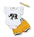 Infant Baby Boy Girl Elephant Romper and Short Pants with Headband Outfits Set