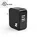 iXCC UL Certified 2 Port Wall Charger, 24W/4.8A Optimal Dual USB Charging Port Universal Charger Adapter for iPhone 7 / 6s Plus, iPad Air Mini 3, Galaxy S Note Series, LG, Nexus, HTC and More - Black