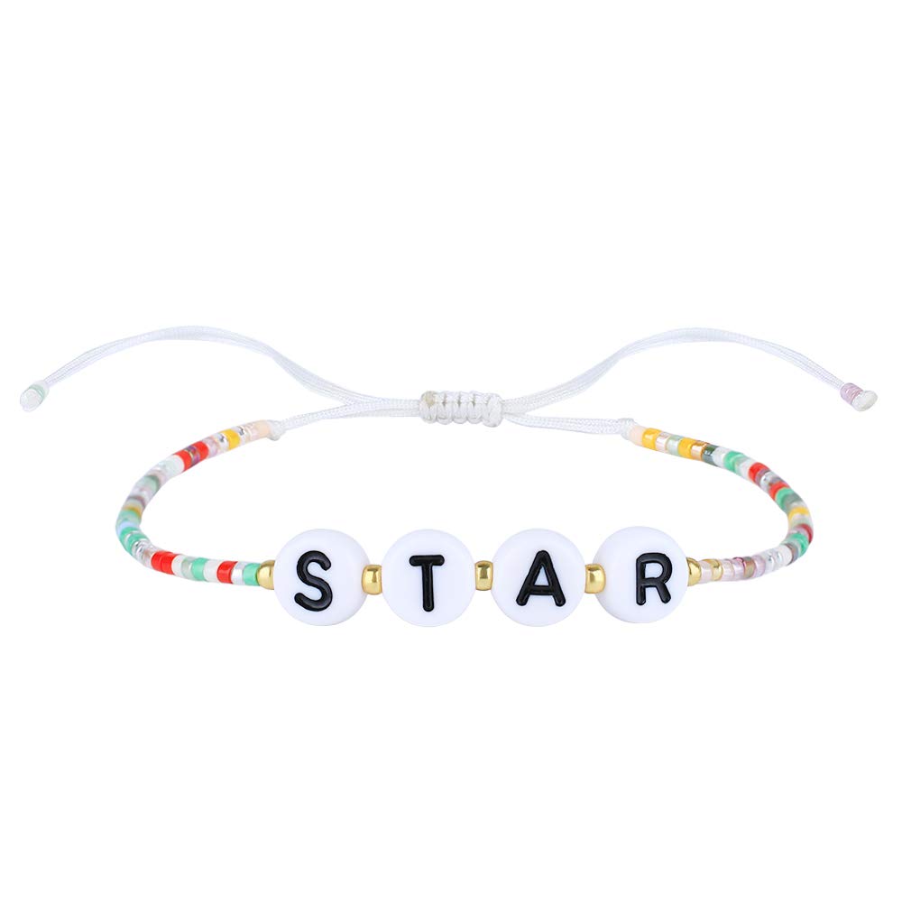 C·QUAN CHI Alphabet Bracelets For Women Rainbow Miyuki Beads Friendship Bracelet Fashion Ajustable Jewelry 20D