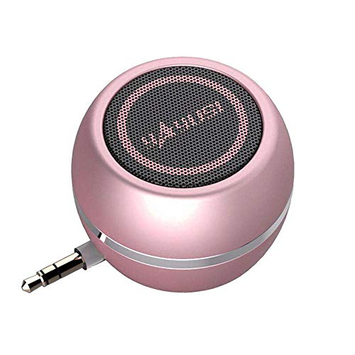 Sammid Mini Phone Speaker, Portable Easy Using 3.5mm Plug in AUX Speaker Amplifier Super Sound System 3D Stereo Micro USB Port Audio Dock Speaker for Mobile Phone Tablet PC MP3 MP4 - Rose Gold
