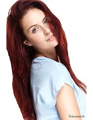 Beauty: Tressmatch 20"-22" Clip in Remy Human Hair Burgundy Extensions Dark Auburn/Vibrant Red (#33) 9 Pieces(pcs) Thick to Ends Full Head Set [Set Weight:4.4oz/125grams) … - TRESSMATCH
