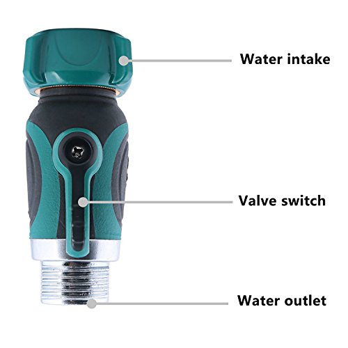 cozyou Garden Hose Shut Off Valve Connect Outdoor Spigot Faucet Sprinkler with 6-Pack Washers