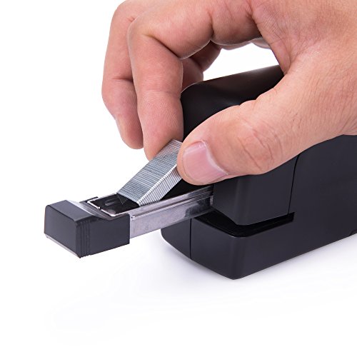 Electric Auto Stapler , CNASA Heavy Duty Office Stapler 20 Sheet Desktop Stapler Jam-Free, Battery or AC Powered for Office, Classroom School and Home Use, Black