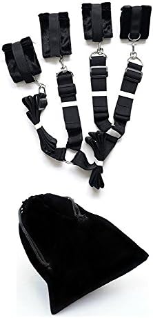 Premium Soft Adjustable Bed Sheet Fastener Holders Set | Comes With 4x Extra Strength Fitted Under Mattress Straps (Black)