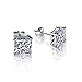 925 Solid Sterling Silver, Clear Princess Cut Square CZ Cubic Zirconia Stud Earrings 1.0ct to 5.0ct