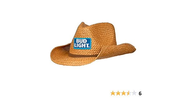 Bud Light Straw Cowboy Hat with Brown 