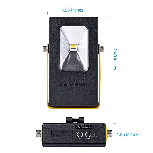 LOFTEK Rechargeable Work Light, 7 Hours Lasting Battery Powered Flood