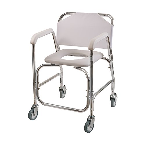DMI Shower Transport Chair, Commode Chair for Toilet, Shower Chair with Wheels, Rolling Shower