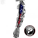 Baseball Sports Compression Arm Sleeve - Live and Die American USA/White Sleeve