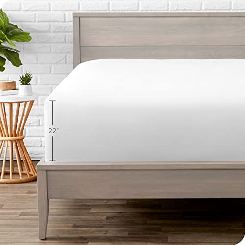 Bare Home Twin Extra Long Fitted Sheet Extra Deep Pocket Fitted Sheet