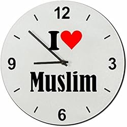 Exclusive Gift Ideas: Glass Watch "I Love Muslim" a Great gift that comes from the Heart- Watch- Ø20 cm- Christmas Gift