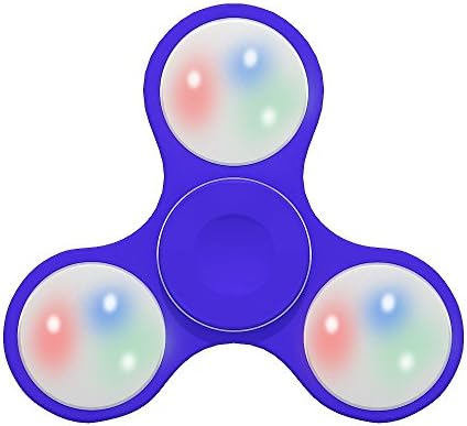 Fidget Spinner, Tri-spinner Glow in The Dark LED Light Up High Speed Cool EDC Anti-stress Finger Toy (Blue)