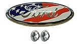 Muzzys FORD 05-14 F150 American Flag Grille or Tailgate Emblem WITH NUTS, Oval 9