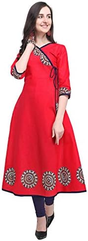 Tiener Angrakha Anarkali Kurti for Women or girls Cotton Slub Long (6 colours)