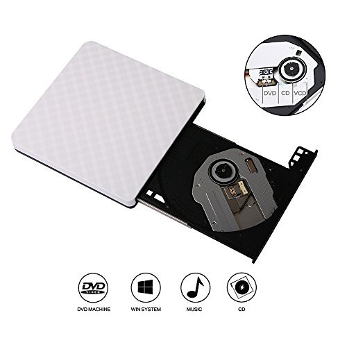 External DVD Drive,Ultra Portable Optical USB 3.0 CD DVD-RW Drive, External CD/DVD-RW Burner Drive Writer for Laptop and Desktop PC Win XP 7 8 10 Linux OS Apple Mac Macbook Pro (white) By GAMING TS - Thumbnail 4