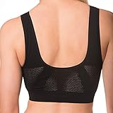 Seamless Pullover Cooling Sports Bra – Ladies Wirefree Comfort Bra – 2 Pack (Large 40-42, Black)