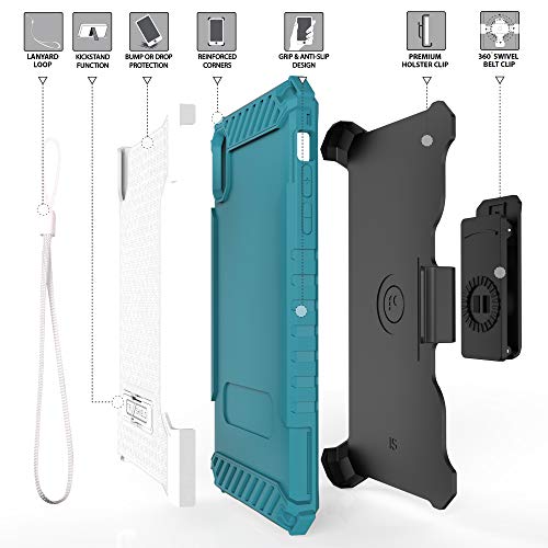 iPhone Xs Max (6.5") Case, TRISHIELD Rugged Cover with + [Belt Clip Holster] + [Built in Kickstand] - Collage Surf Board - Thumbnail 2