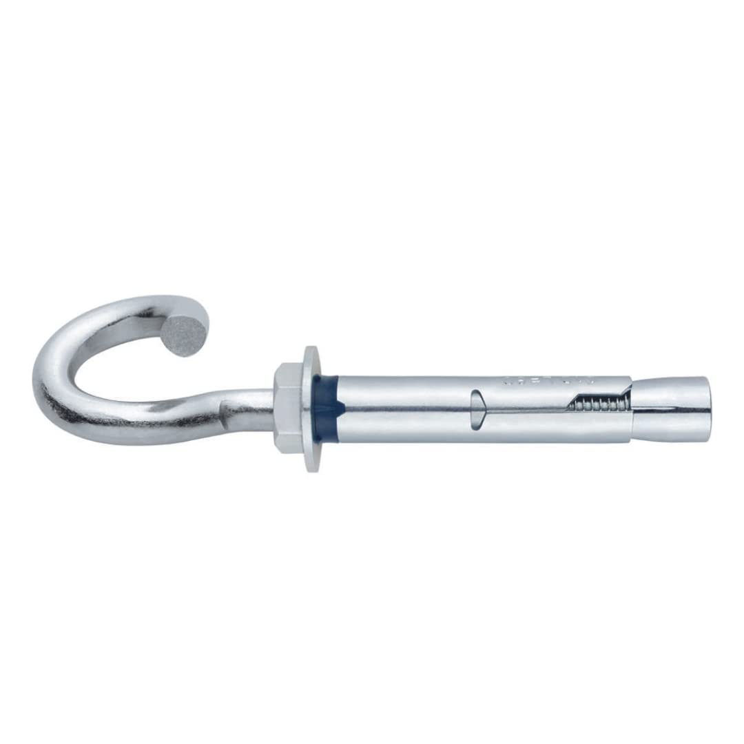Index Fixing Systems ch-ge – Pack of 25 Anchor antigiro for High Loads, Hook Spiral Plated Coating (M8 X 120 mm, Diameter 10 mm)