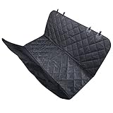 Pet Seat Cover for Cars, Trucks, and Suv, AsyPets Padded Oxford Dog Seat Cover with Safety Seat Anchors Belt - Black Waterproof, Non-slip Backing, Hammock Convertible, Machine Washable 54